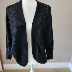 Forever 21 Black Cable Knit Cardigan in Small